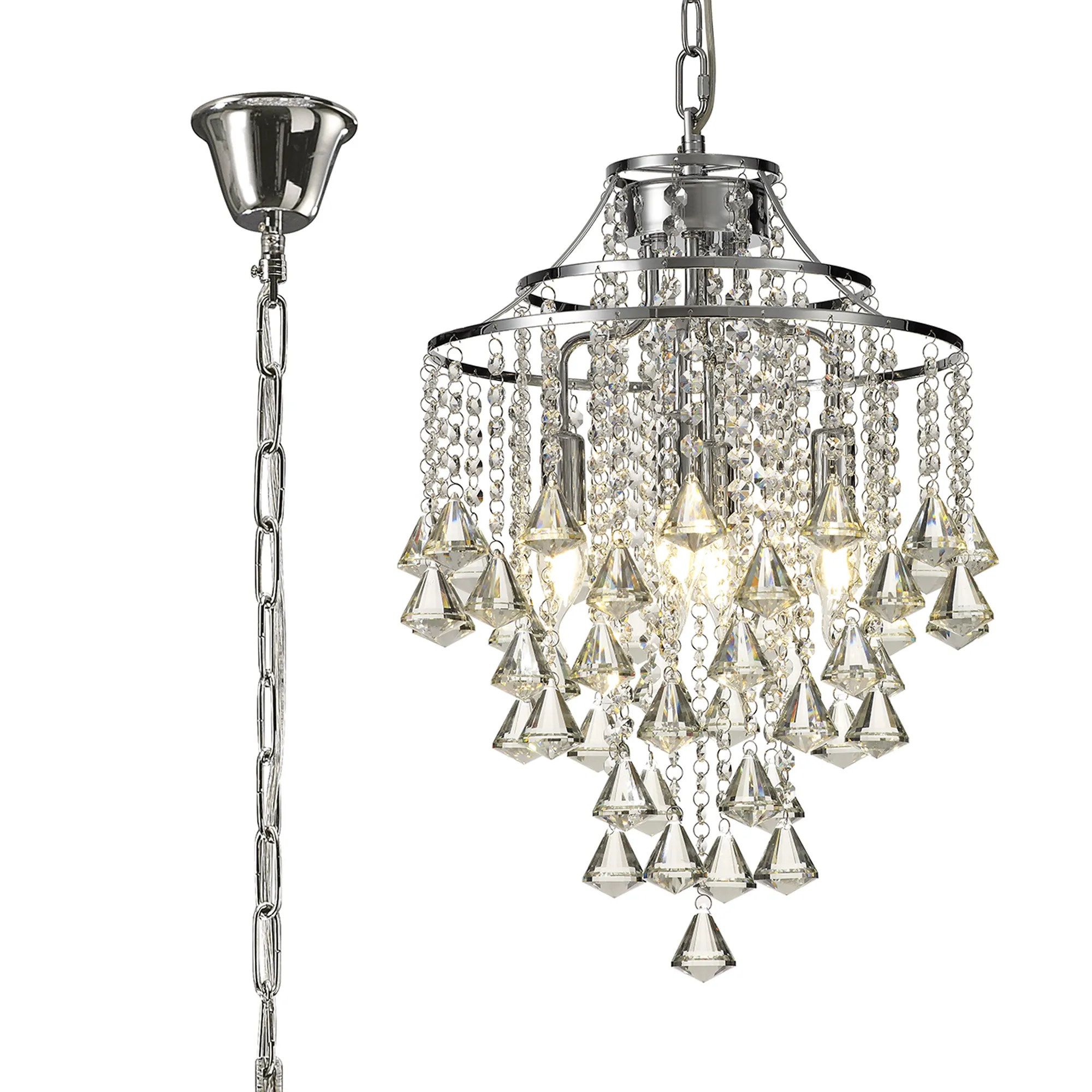IL30771  Inina Crystal Pendant 4 Light Polished Chrome